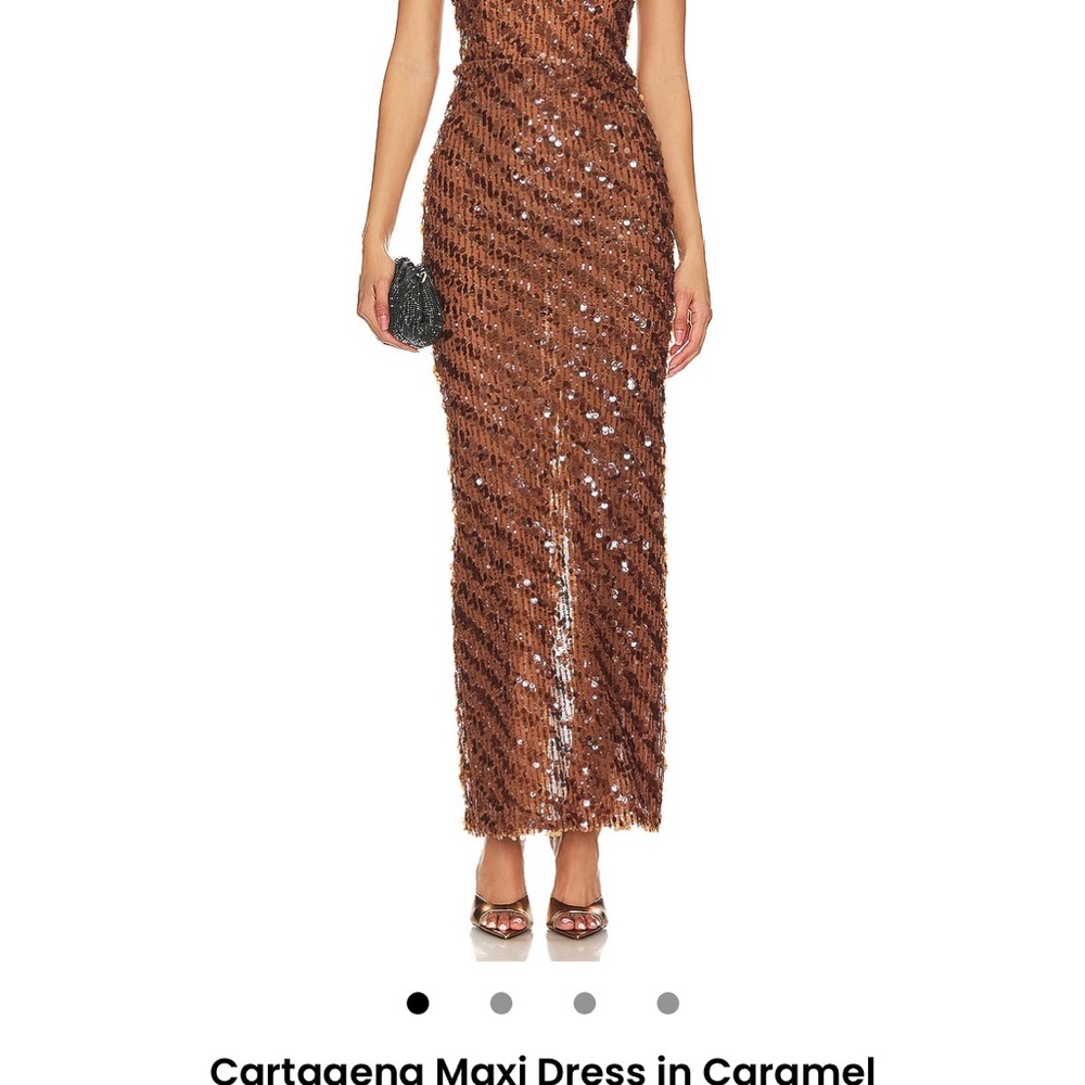 Camila Coelho Strapless Caramel Maxi Dress